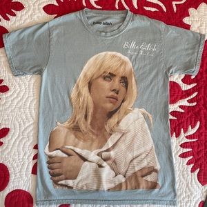 Billie Eilish Happier Than Ever Light Blue Short Sleeve T-Shirt S